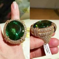 一航家高雅指仿镶嵌绿色天然仿真钻戒指款夸张手饰品678 6码90-105斤 678