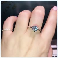 一克拉仿真莫桑石镀玫瑰金戒指女情侣戒指钻戒多个款式 经典一克拉戒指