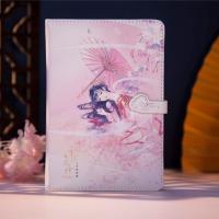 十二花神古风磁扣本唯美笔记本学生用品创意记事本中国风复古本子 二月杏花神 送花籽+明信片