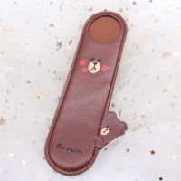 凌美lamy者韩国布朗熊钢笔笔套line可爱女生笔袋文具盒保护套 棕色布朗熊笔袋