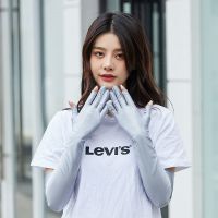 长款露两指防晒手套女超薄布透气夏护手臂开电动车触屏高弹冰袖套 长款露两指(灰色)