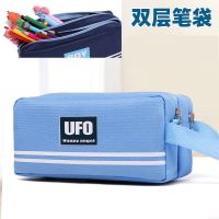 笔袋简约王者大容量文具袋小中高学生文具盒女男双层密码锁铅笔盒 803蓝色 无礼品