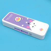 新款密码文具盒小学生男生款女童大容量塑料文具盒学霸铅笔盒带密 密码蛋糕鼠(加厚两层)