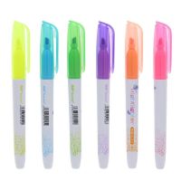 真彩学生文具6色荧光笔黄橙紫蓝粉绿色记号笔时尚韩风笔记手账笔 橙黄蓝紫粉各1支共5支