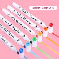 马克笔套装水溶性无味绘画笔儿童学生动漫环保安全彩色笔画画 6支散货随机