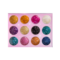 日系美甲干花饰品12色天然真花干花贝壳片闪粉闪片金丝线珍珠盒装 12色贝壳粉