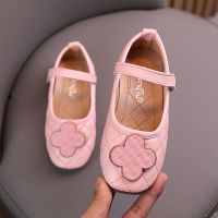 女童皮鞋2020秋新款韩版蝴蝶结软底防滑公主鞋百搭宝宝儿童单鞋潮 A-11粉色 22码内长14厘米