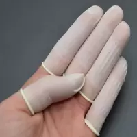 A3指套一次性乳胶手指套橡胶防滑劳保美容美甲纹绣纹身白色手指套 进口白色100只
