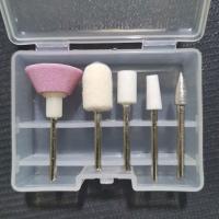 2.35mm柄羊毛磨头指甲金属琥珀蜜蜡翡翠玉石镜面抛光打磨抛光头 5支套装磨头