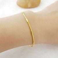 [48小时发货][送项链+耳钉]镀金手链女沙金手链女款手镯金色 真饰品首饰 刻字款蛇骨手链[送项链+耳钉]