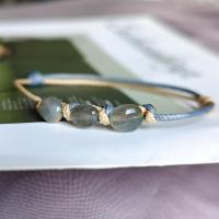 拼色编织不规则灰月光拉长石随形手链男女情侣闺蜜礼物长度可调节 14-17cm不规则款椭圆型珠子偏小 简易包装