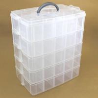 5层大号透明收纳箱 塑料积木颗粒收纳盒 玩具车模多格手提整理箱 大号买五层送一层一盖透明色