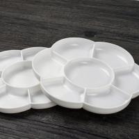 (1对装)梅花圆形塑料调色盘7格水彩水粉国画工笔专用颜料碟