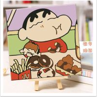 数字油画diy填色画涂色画板装饰画卡通动漫手工手办制作生日礼物 甜甜圈小新 20*20厚框可挂墙