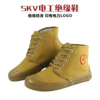 15KV高压绝缘鞋电工鞋男帆布高帮夏季透气轻便防滑耐磨防护胶鞋 金步安5KV电工绝缘鞋 36
