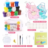 得力儿童手指画颜料可水洗水粉颜料12色颜料美术用品水粉颜料套装 [15毫升]12色+全套工具