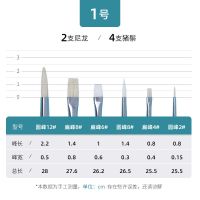 蒙玛特 水粉油画笔水彩笔套装平头扇形丙烯排笔画笔圆头勾线笔白 1号(6支套)
