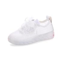 [48小时发货]蕾丝网纱镂空小白鞋女厚底百搭增高仙女鞋休闲鞋女2020最新款夏季 白色 35