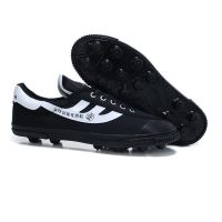 双星足球鞋男女足球鞋男女同款足球训练鞋防滑耐磨胶钉帆布足球鞋 黑色 28 适合脚长18厘米