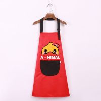 2-13岁宝宝罩衣儿童防水反穿画画衣男女孩透气围裙围兜防脏绘画衣 小鸭子红色无套袖 小号适合2-4水
