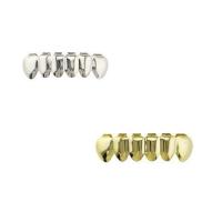 hiphop说唱牙套 嘻哈牙套 grillz小丑金牙套镀金 嘻哈饰品 大金牙 下牙光面金银(颜色备注)