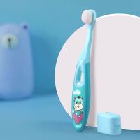 儿童万毛软毛牙刷去牙渍牙垢牙菌斑护龈防蛀牙3-12岁刮舌宝宝牙刷 蓝色 一支儿童牙刷