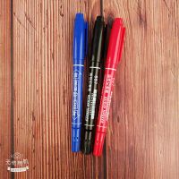 英雄记号笔细头勾线笔小双头油性记号笔彩色黑色绘画儿童马克笔 3支试用价