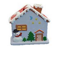 幼儿园手工DIY房子白模陶瓷石膏娃娃白坯胚彩绘玩具 涂色存钱罐储 中号雪人屋送8色颜料+笔2支+盘