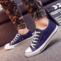 [48小时发货]动漫联名荧夜光帆布鞋男低帮涂鸦漫改鞋子潮流男学生百搭时尚潮鞋 低蓝无图 35