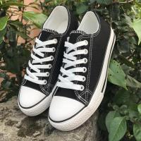 潮流帆布鞋男2021年新款低帮国潮涂鸦板鞋男百搭休闲鞋男布鞋子男 基本款(黑色) 39男