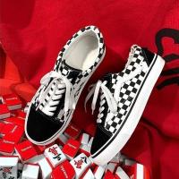 春秋鞋子2021新款万斯巴棋盘格帆布鞋韩版百搭情侣款滑板鞋男女 格子 35