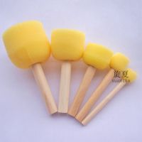 儿童绘画海绵印刷印章diy画画涂鸦玩具幼儿早教滚筒棒拓印EVA套装 圆形蘑菇印章(5件套)