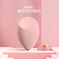 MINISO名创优品超软美妆不吃粉化妆海绵蛋彩粉妆蛋三切面粉扑 橄榄斜切粉扑一个装 颜色随机发