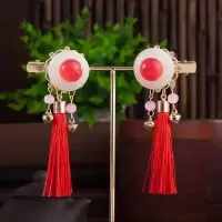 汉服头饰儿童发夹女童古风发饰古代配饰超仙流苏步摇宝宝头花饰品 A172红宝石款