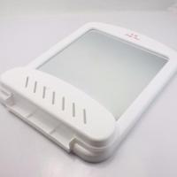 方形塑料化妆镜 浴室镜洗手间梳妆镜 壁挂镜带置物架挂镜白色粉色 白色 小号21X31.5