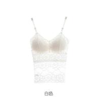 可调节蕾丝美背吊带背心内衣女上衣防走光带胸垫免穿文胸春夏新款 3070# 1件白色 M (70-110斤)
