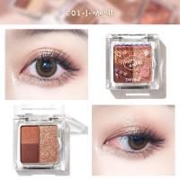 消肿小曲奇~Thyra/昙雅三色眼影小萌新拼色学生平价大地色亮片 E01小咖啡