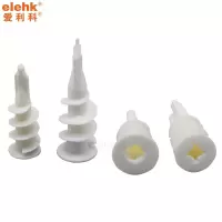 石膏板专用膨胀管塑料螺旋带裂纹膨胀胶塞快速壁虎膨胀管6mm国标 10*33(100个) POM