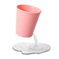 物界创意漏水杯笔筒塑料桌面收纳盒多功能餐具座化妆品收纳筒ins 漏水杯(红色)