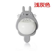 [今日特价]卡通龙猫强力吸盘吸壁式牙膏牙刷架多功能洗漱收纳架 龙猫浅灰色[单个装]