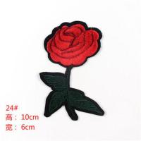 新款时尚刺绣字母玫瑰花布贴DIY装饰百搭修补贴花衣服服装补丁贴 23#