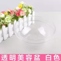 美容院洗脸盆韩式皮肤管理透明小洗面盆亚克力洁面盆美容用品工具 圆边洗脸盆白色