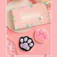 可爱猫爪嫩白补水除螨皂清洁洗脸儿童洗脸洗澡沐浴皂香皂批发 黑猫爪+白猫爪(1盒)90克