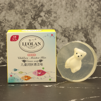 罗兰婴儿儿童精油皂小熊皂卡通香皂洗手皂洗澡儿童洗脸香皂 新包装 1块