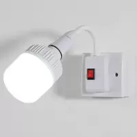 LED超亮护眼灯泡万向灯座开关家用节能台灯卧室床头灯壁灯小夜灯 三插万向灯座 +7W护眼灯泡:1套