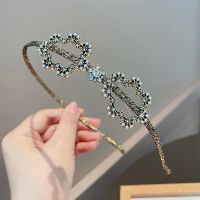 韩国金丝亮钻复古细款洗脸发箍女头箍发卡压发简约百搭外出 花环款半圈