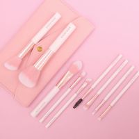粉色少女心化妆刷套装软毛初学者化妆工具眼影刷散粉刷唇刷眉刷 9支清晰粉+按扣包