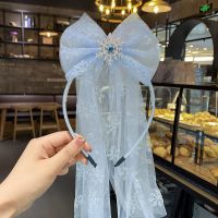 可爱儿童头纱小女孩皇冠头饰发箍女童头箍公主宝宝发卡发饰女王冠 浅蓝雪花