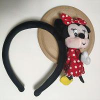 迪士尼发箍米妮大蝴蝶结亮片头箍维尼米奇唐老鸭毛绒卡通头箍发饰 睡姿米尼