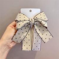 韩国少女心立体大蝴蝶结发夹波点甜美马尾夹发卡顶夹头饰发饰 E011香槟(小圆点)()